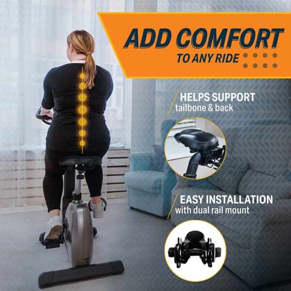 Electric Ride Nerd - Bikeroo Oversized Bike Seat - Compatible with Peloton, Exercise or Road Bikes